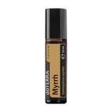 doterra 10 ml Myrrhe ätherisches Öl Roll-on-Flasche auf weißem Hintergrund