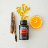 dōTERRA On Guard Plus Softgels – Kapseln mit Orangenschale auf Marmor | doTERRA