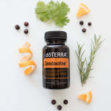 dōTERRA Zendocrine Softgels Botanik mit Mandarine, Wacholder und Rosmarin von oben | doTERRA