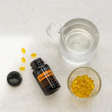dōTERRA Zendocrine Softgels offene Flasche, Schüssel mit Softgels und Gefäß von oben | doTERRA